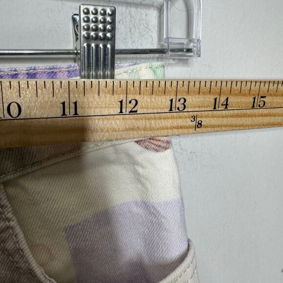 ZARA Women’s Printed Skinny Jeans Pants Size 2 Pastel Seashell Abstract Boho - Picture 6 of 9